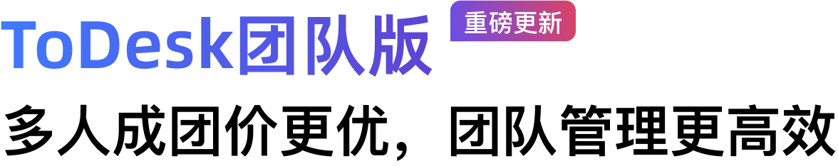 ToDesk团队版 多人成团价更优，团队管理更高效